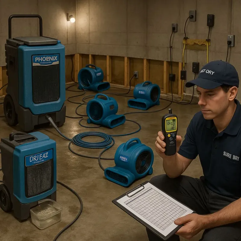 Structural Drying and Dehumidification process in Fair Oaks, CA